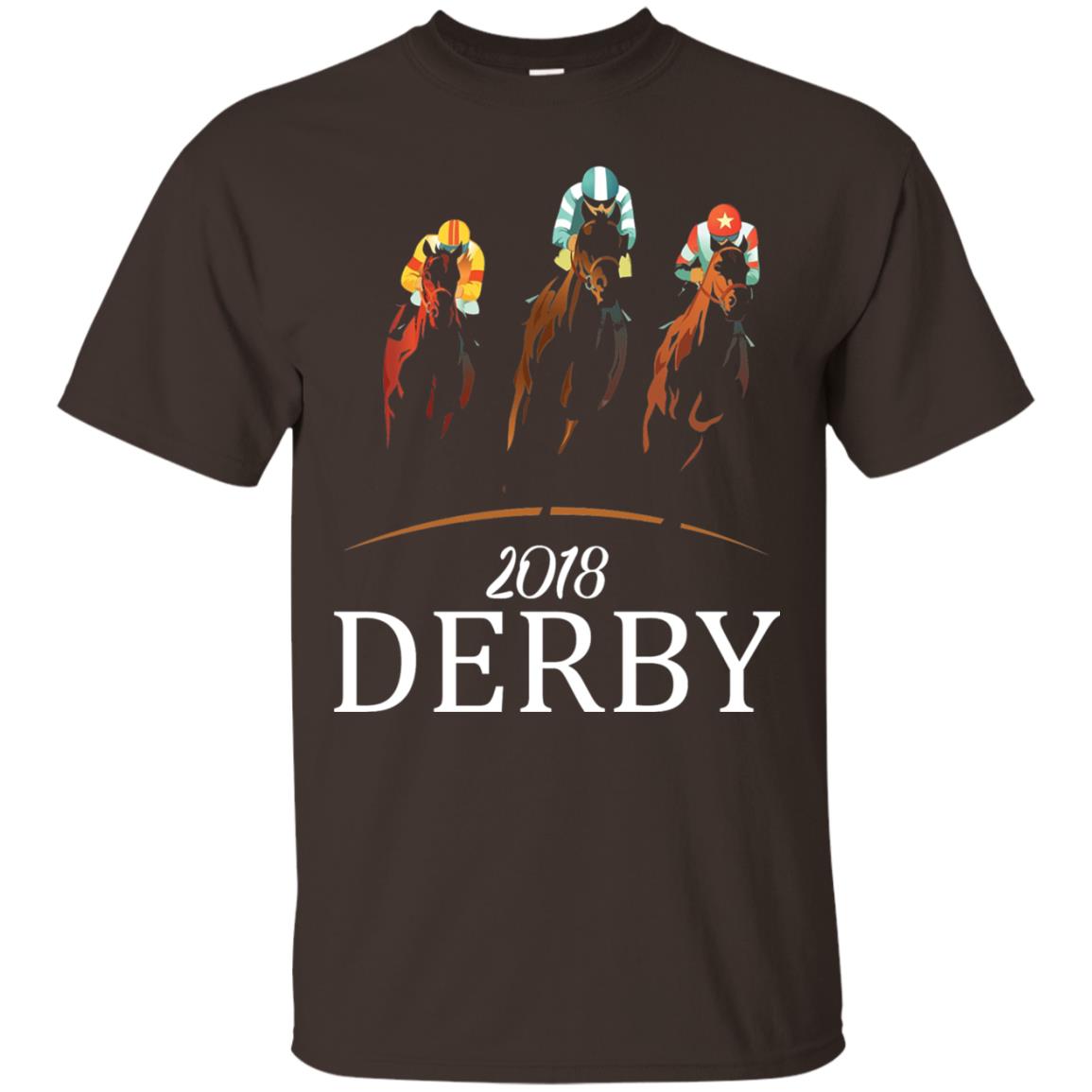 Derby 2018 Jockey Horse Racing T-shirt Dark Chocolate