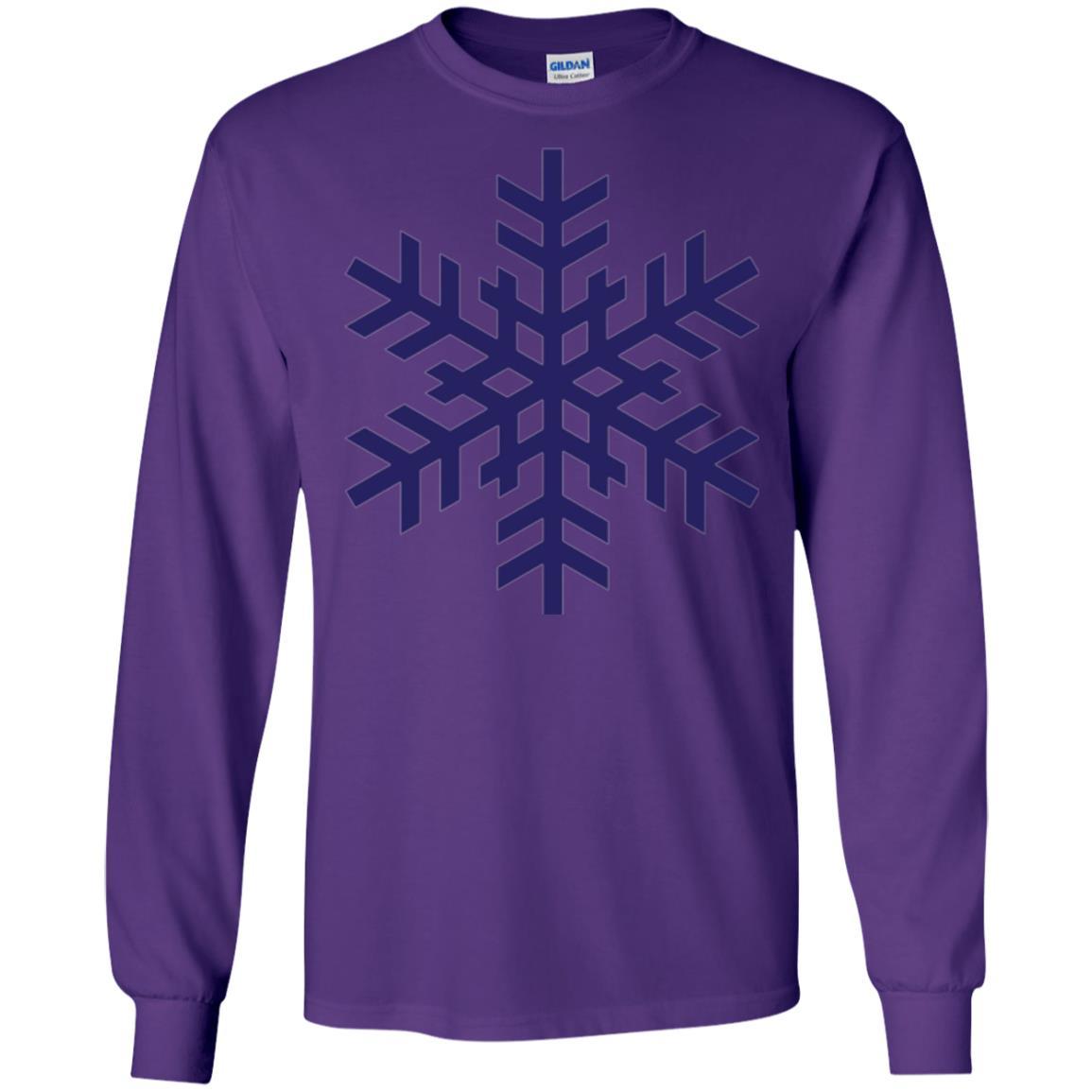 Christmas T-shirt Navy Blue Snowflake T-shirt Purple