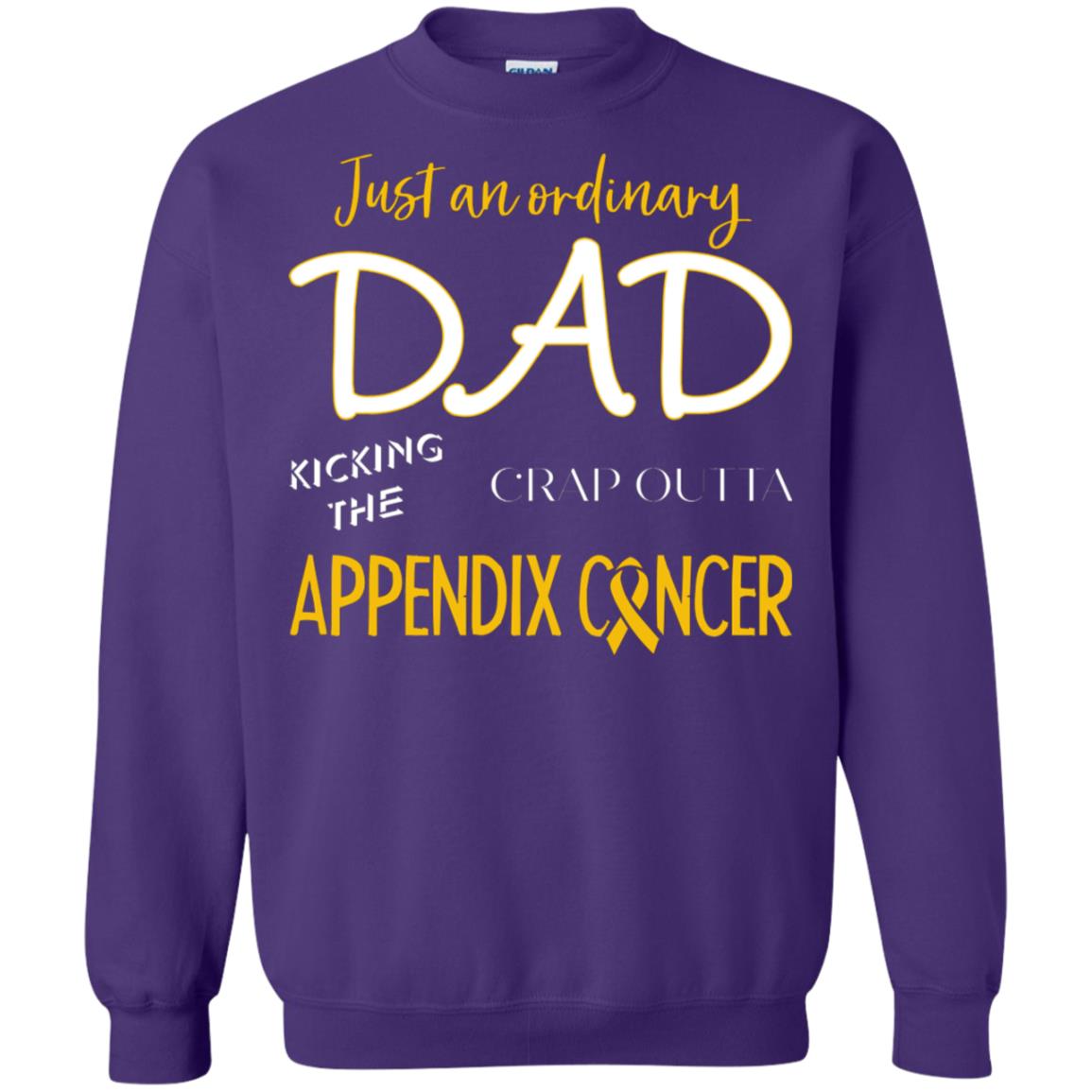 Just An Ordinary Dad Kicking The Crap Outta Appendix Cancer Shirt Purple