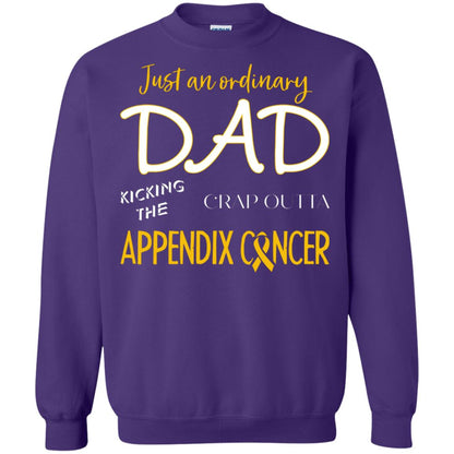Just An Ordinary Dad Kicking The Crap Outta Appendix Cancer Shirt Purple