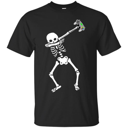 Gamer T-Shirt Dabbing Skeleton Black