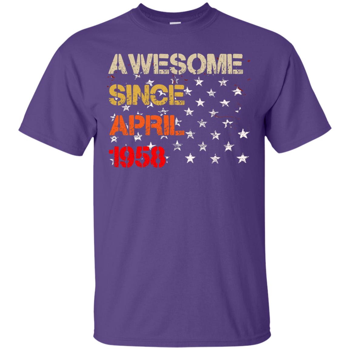 Born In April 1958 60th Birthday Awesome Since April 1958 Purple