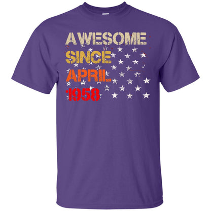 Born In April 1958 60th Birthday Awesome Since April 1958 Purple