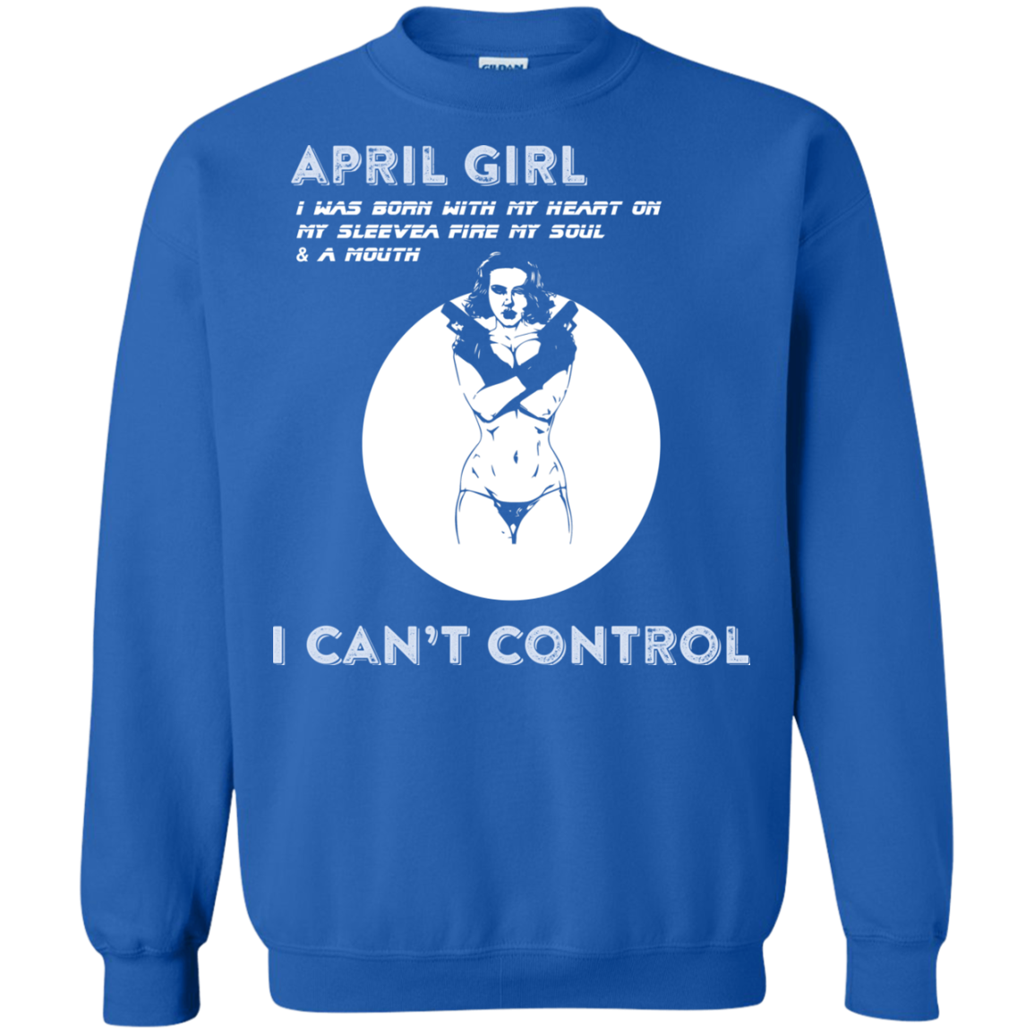 April Girl I Was Born With My Heart T-shirt Royal