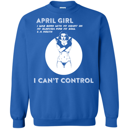 April Girl I Was Born With My Heart T-shirt Royal