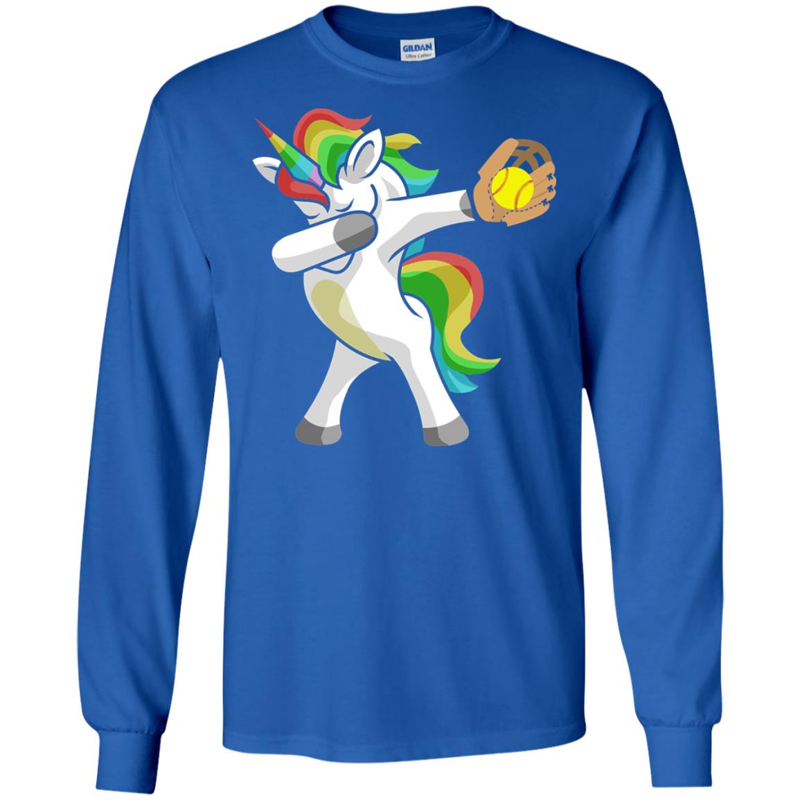 Dabbing Unicorn Softball T-shirt Funny Dabbing Royal