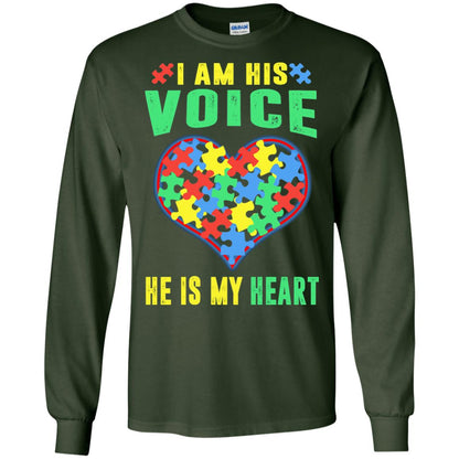 Autism Awareness Shirt He Is My Heart Forest Green