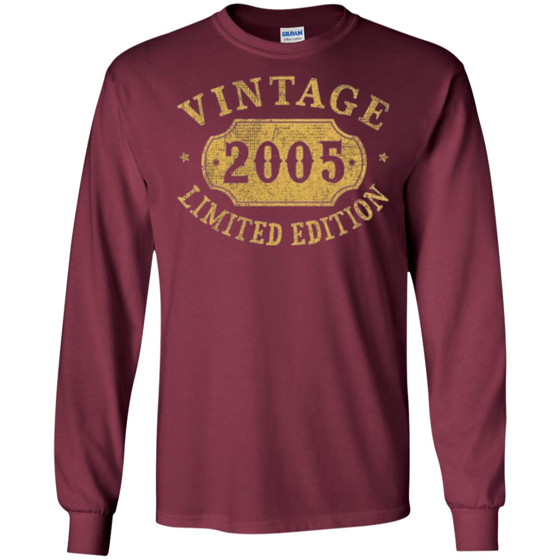 Brithday T-shirt Vintage 2005 Limited Edition Maroon