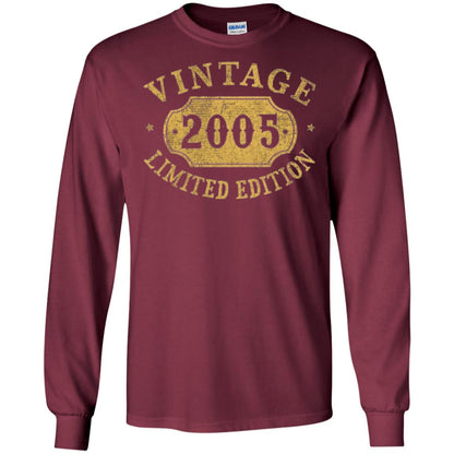 Brithday T-shirt Vintage 2005 Limited Edition Maroon