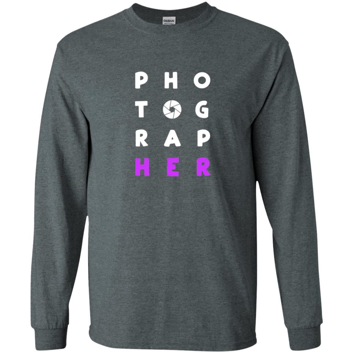 Photographer T-shirt With Purple Text Pho Tog Rap Her