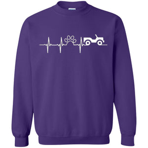 Cat Lovers T-shirt Jeep And Paw Heartbeat