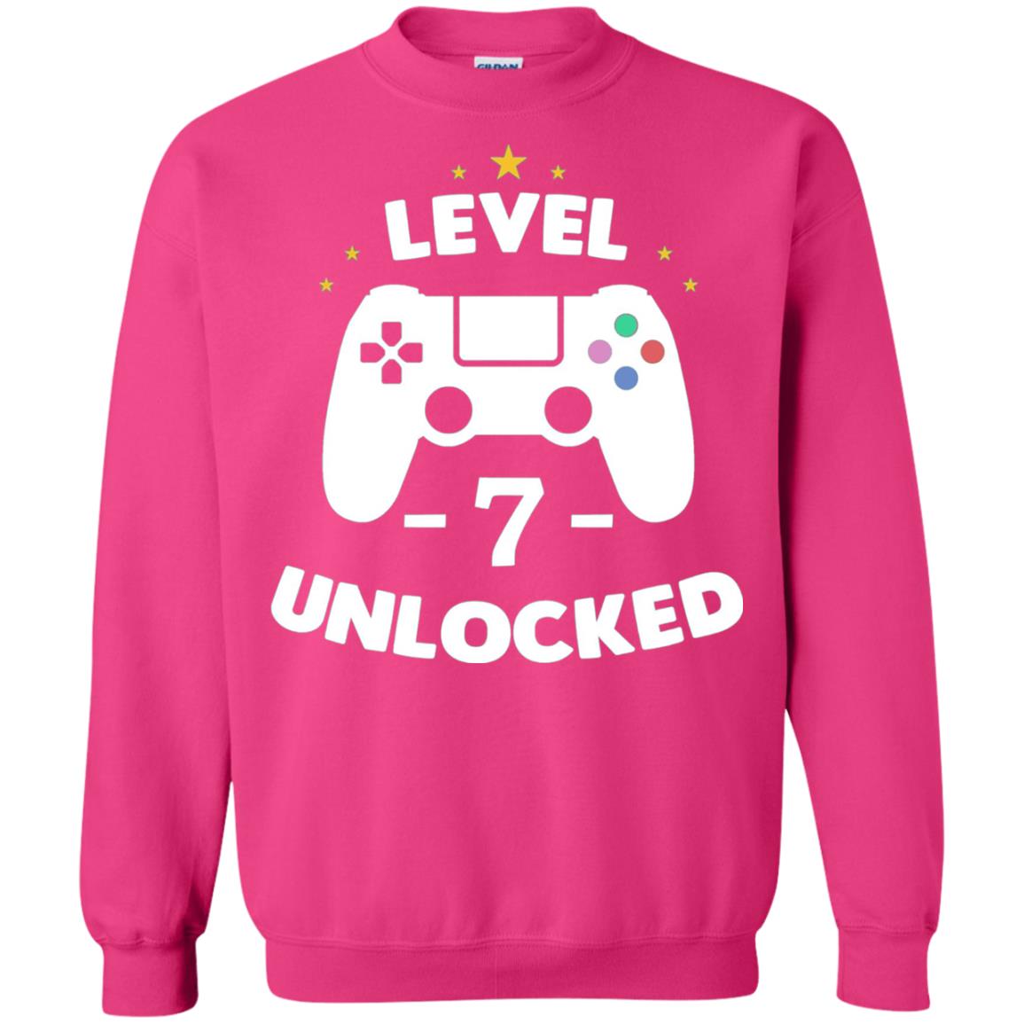 Level 7 Unlocked Gamer T-shirt Heliconia
