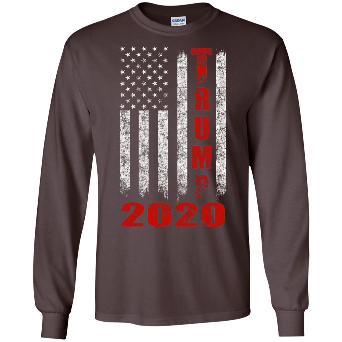 American Flag Vintage Design Trump 2020 T-shirt Dark Chocolate