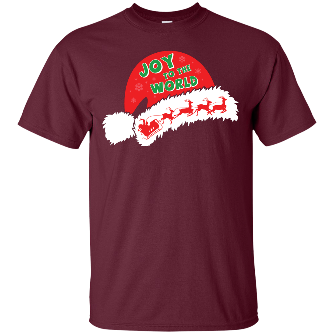 Christmas T-shirt Joy To The World Maroon