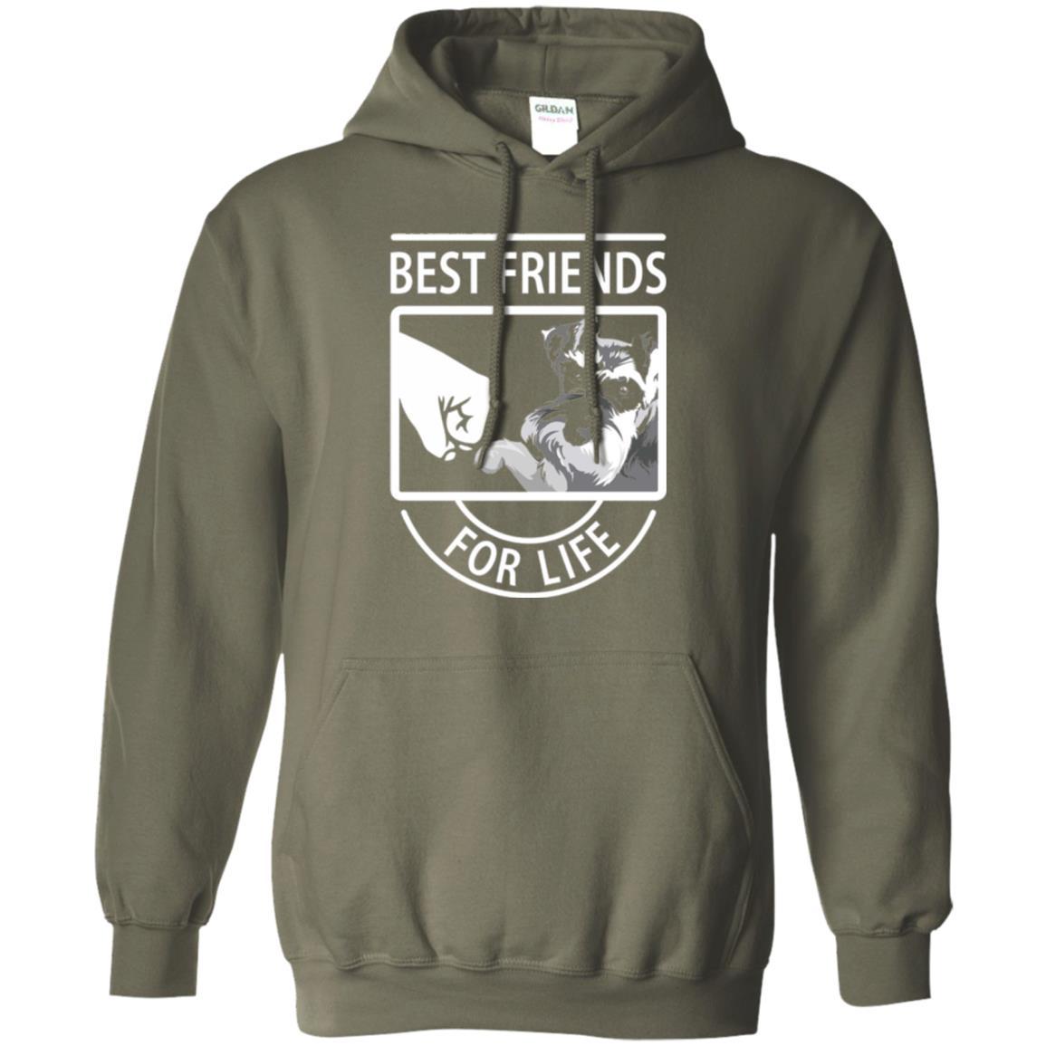 Schnauzer Lover T-shirt Best Friends For Life Military Green