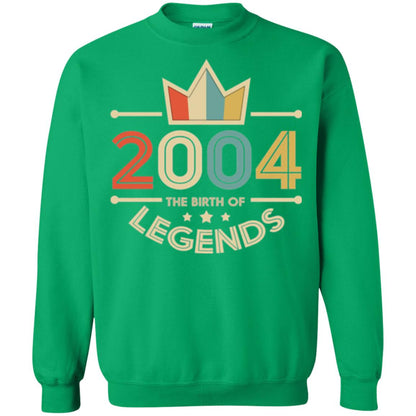 Brithday T-shirt Vintage 2004 The Birth Of Legends Irish Green