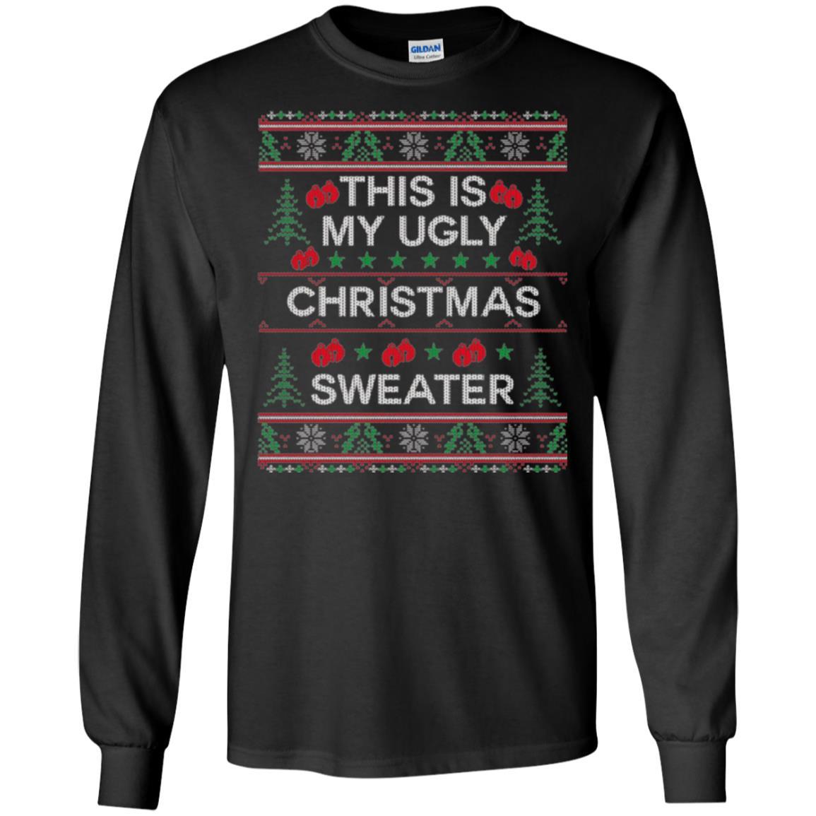 Christmas T-shirt This Is My Ugly Christmas Sweater Black