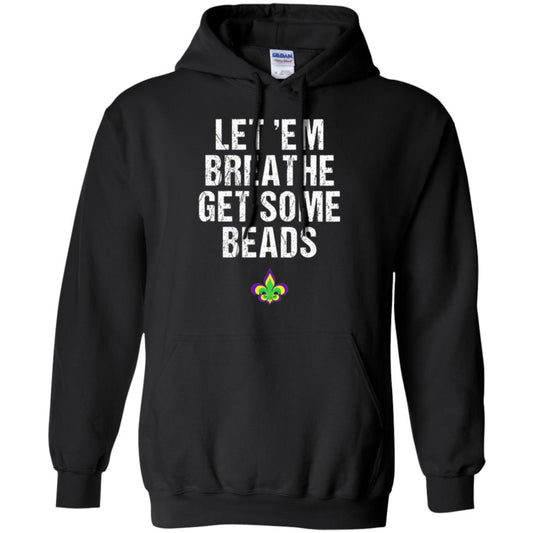 Mardi Gras T-shirt Let_em Breathe Get Some Beads Black