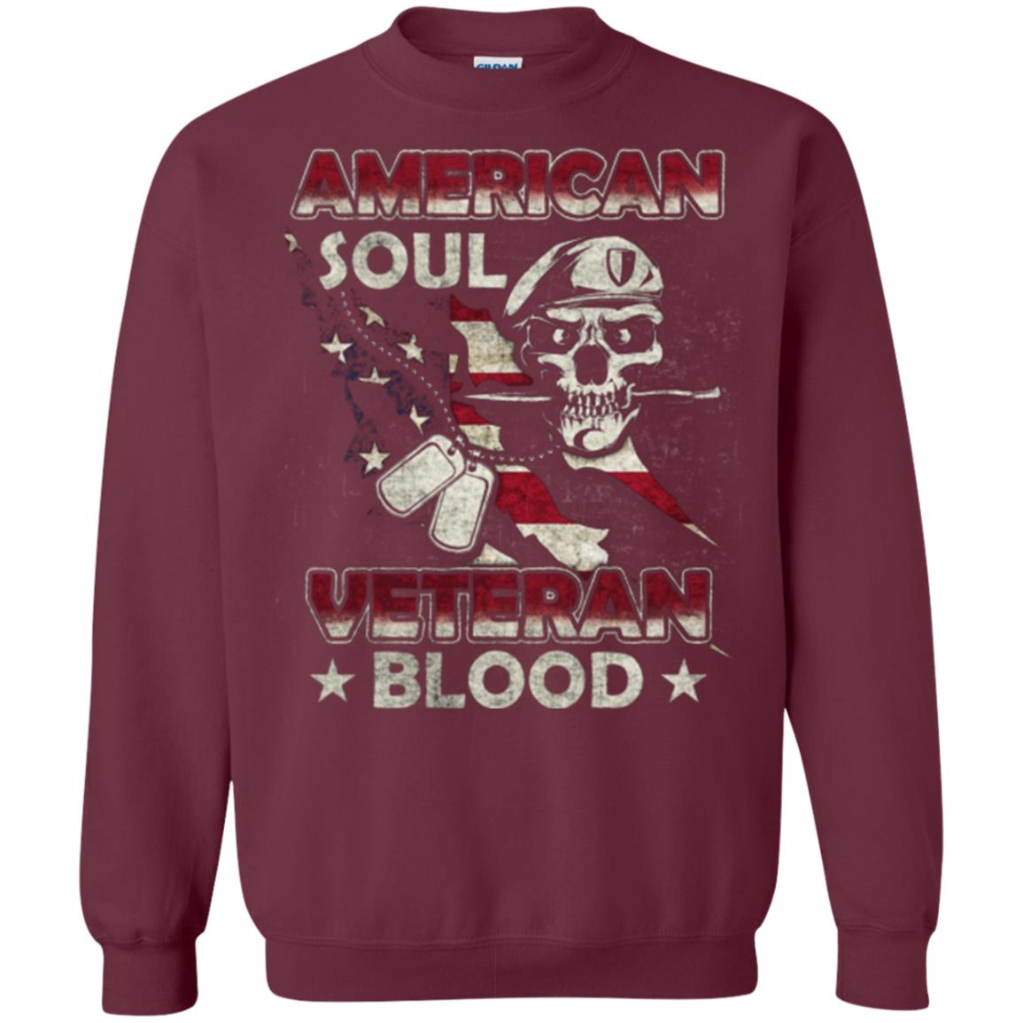 American Soul Veteran Blood Shirt Maroon