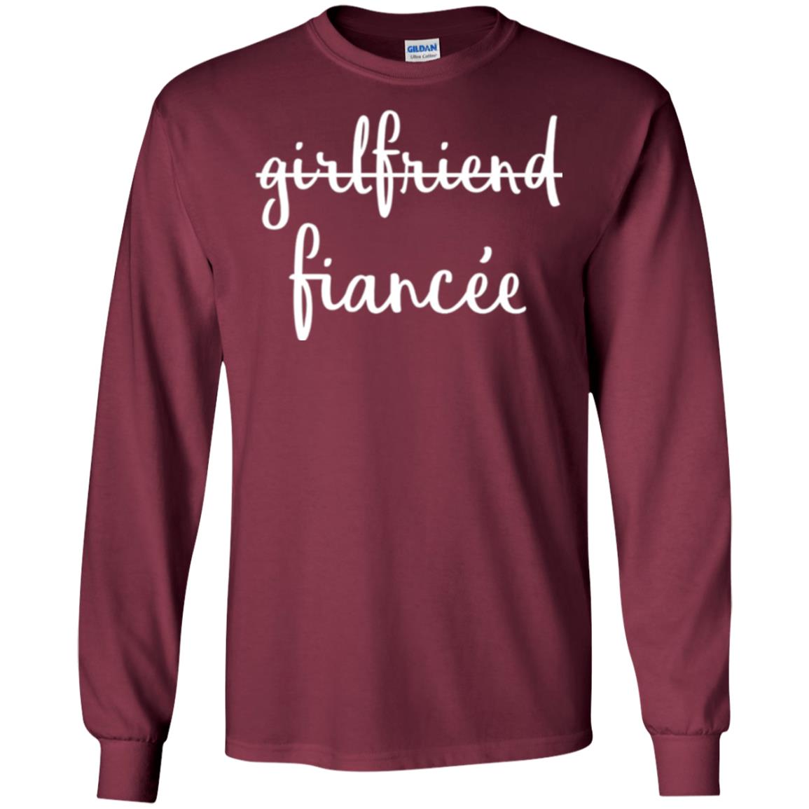 Fiance Engagement Party T-shirt Girlfriend Fiancee Maroon