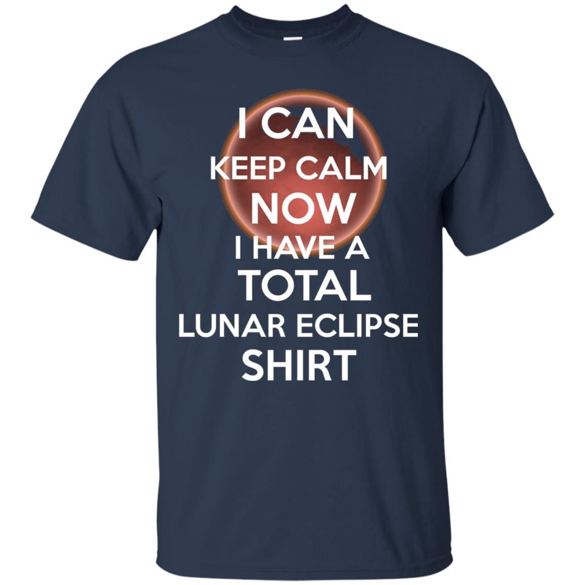 Lunar Eclipse 2018 Shirt Blood Moon Keep Calm Now T-shirt Navy