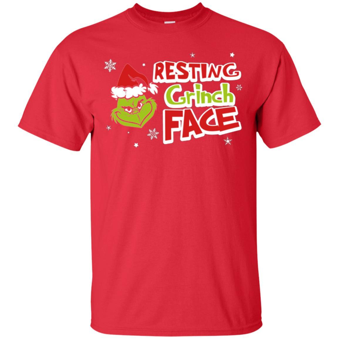 Christmas T-shirt Resting Grinch Face Red