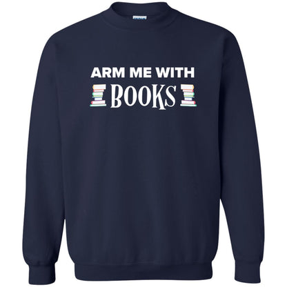 Arm Me With Books Book Lover T-shirt Navy