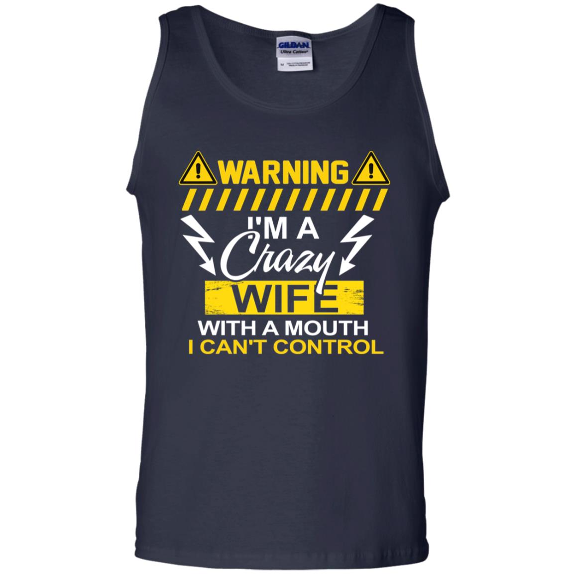 Warning I'm A Crazy Wife With A Mouth I Can't Control Shirt Navy