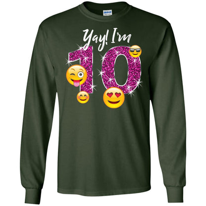 Funny Emoji Birthday 10th Birthday T-shirt Forest Green