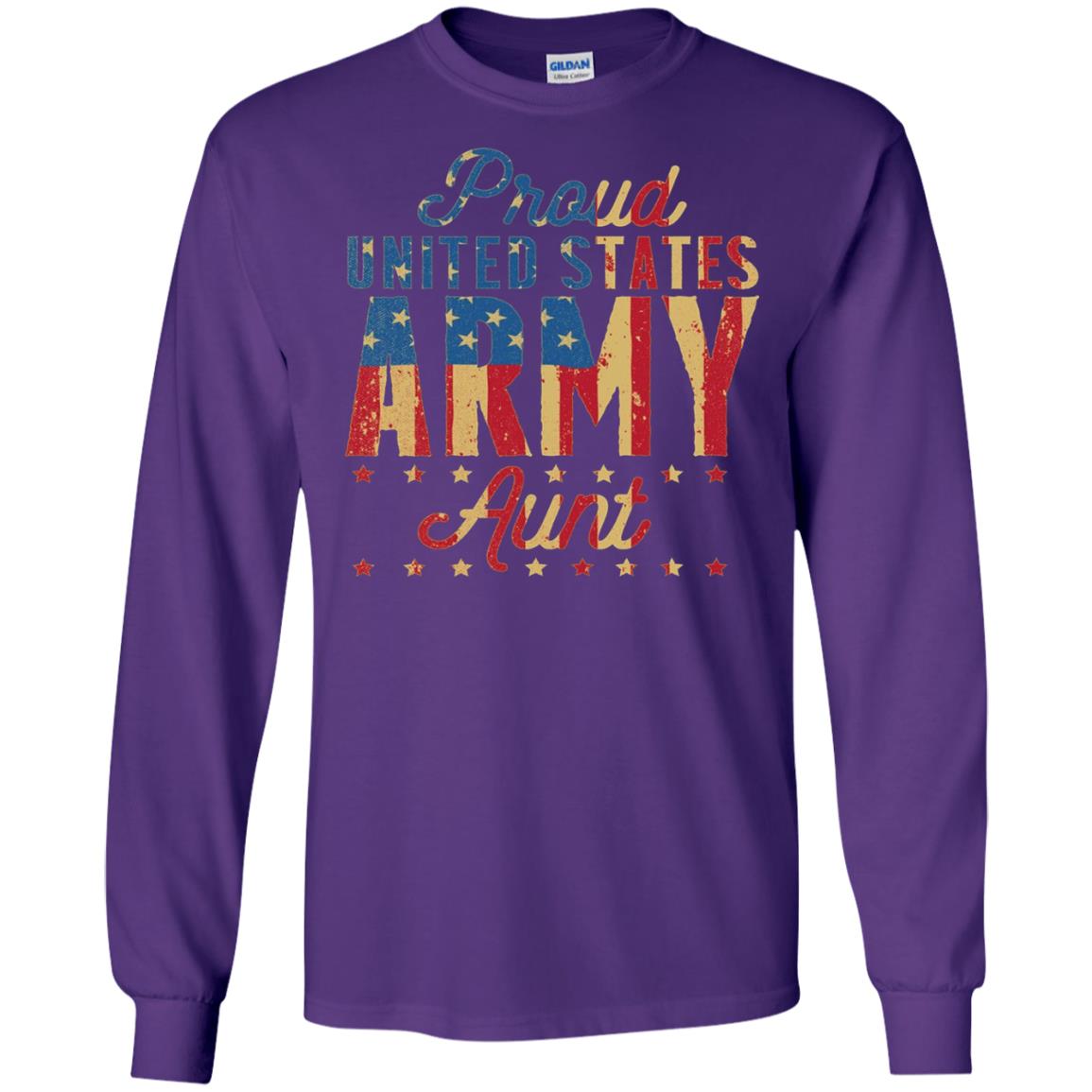 Proud United States Army Aunt Us Shirt Purple