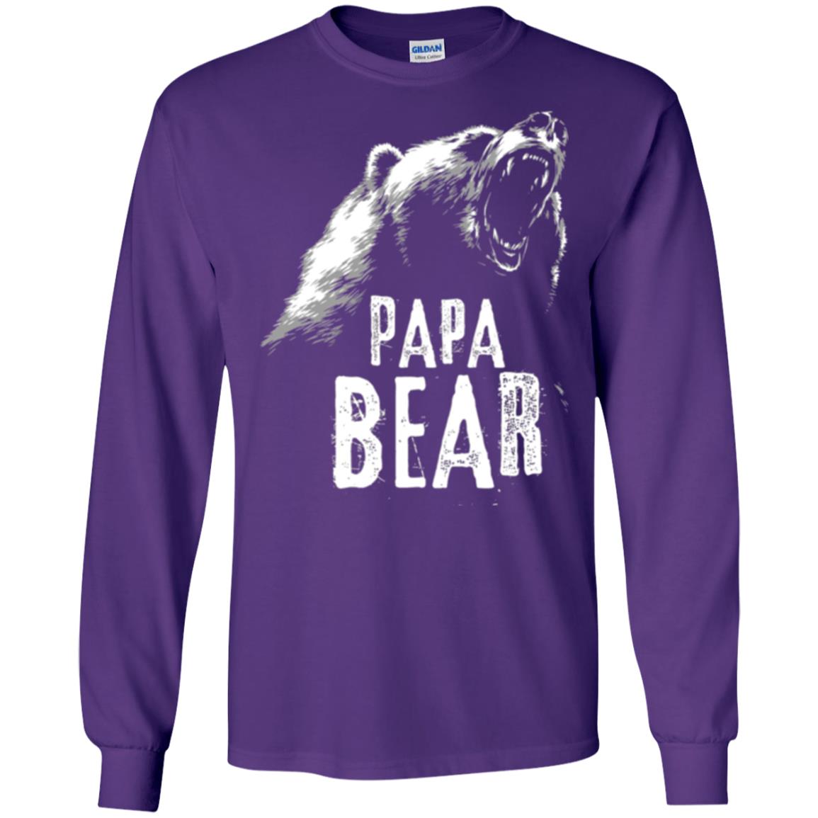 Papa Bear Best Dad For Fathers Day T-shirt Purple
