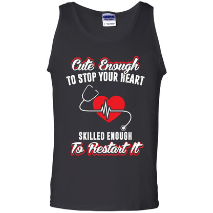 Cute Enough To Stop Your Heart Heart Disease T-shirt Black