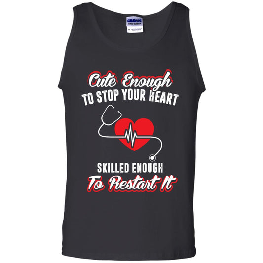 Cute Enough To Stop Your Heart Heart Disease T-shirt Black