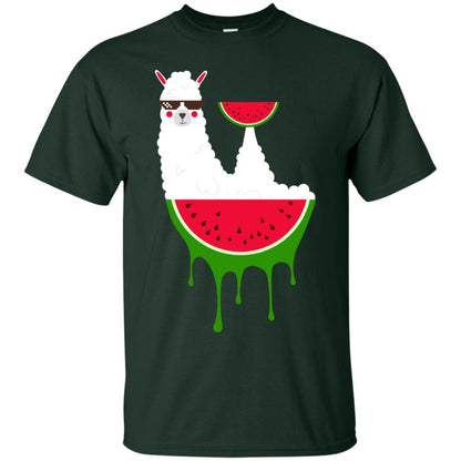 Watermelon Llama Funny Summer Melon Fruit Shirt Forest