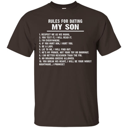 Rules For Dating My Son Daddy Shirt Dark Chocolate