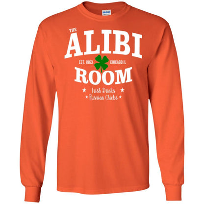 Wine Lovers T-shirt The Alibi Room Est.1963 Chicagoil Irish Drinks Russian Chick Orange