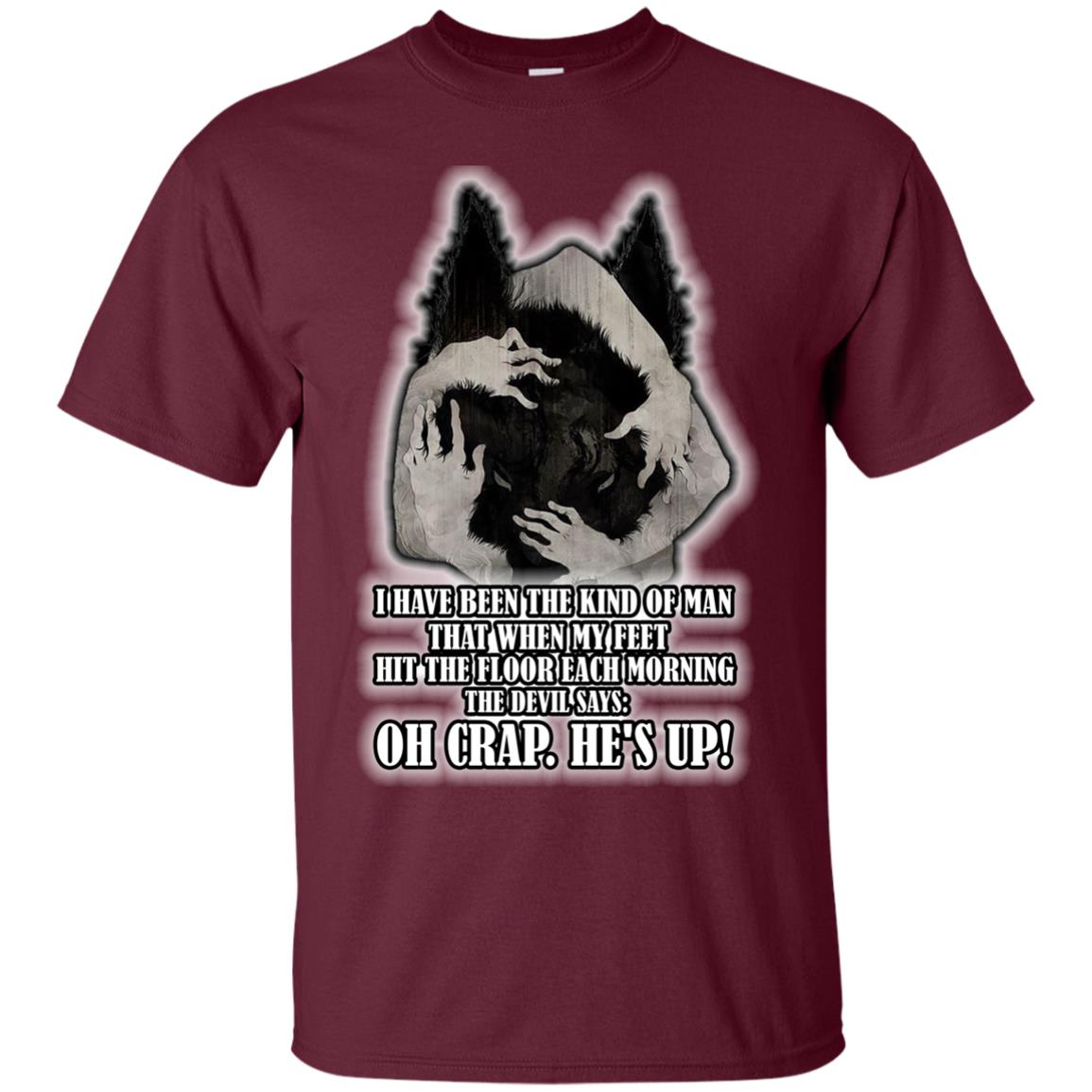The Devil Say Oh Crap He Is Up Wolf Shirt Maroon