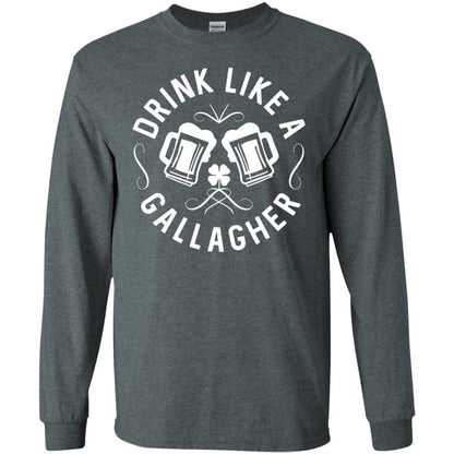 Drink Like A Gallagher Green Irish St. Patty_s T-shirt Dark Heather