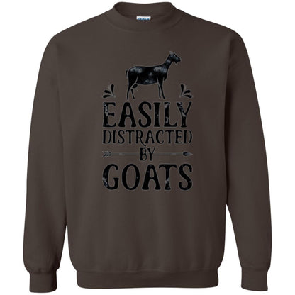 Goat Lover T-shirt Easily Distracted By Goats Dark Chocolate