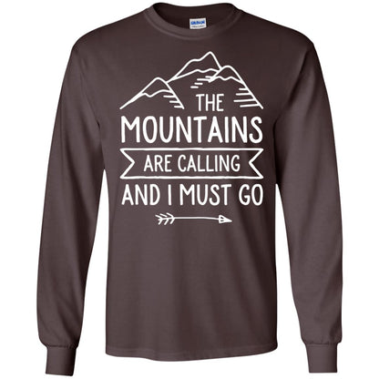The Mountains Are Calling And I Must Go T-shirt Dark Chocolate