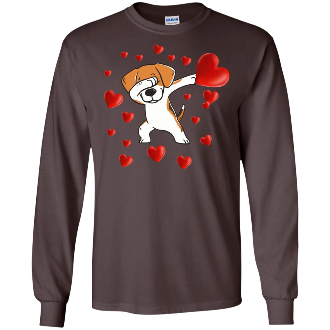 Valentines Day T-shirt Dabbing Dog Dark Chocolate