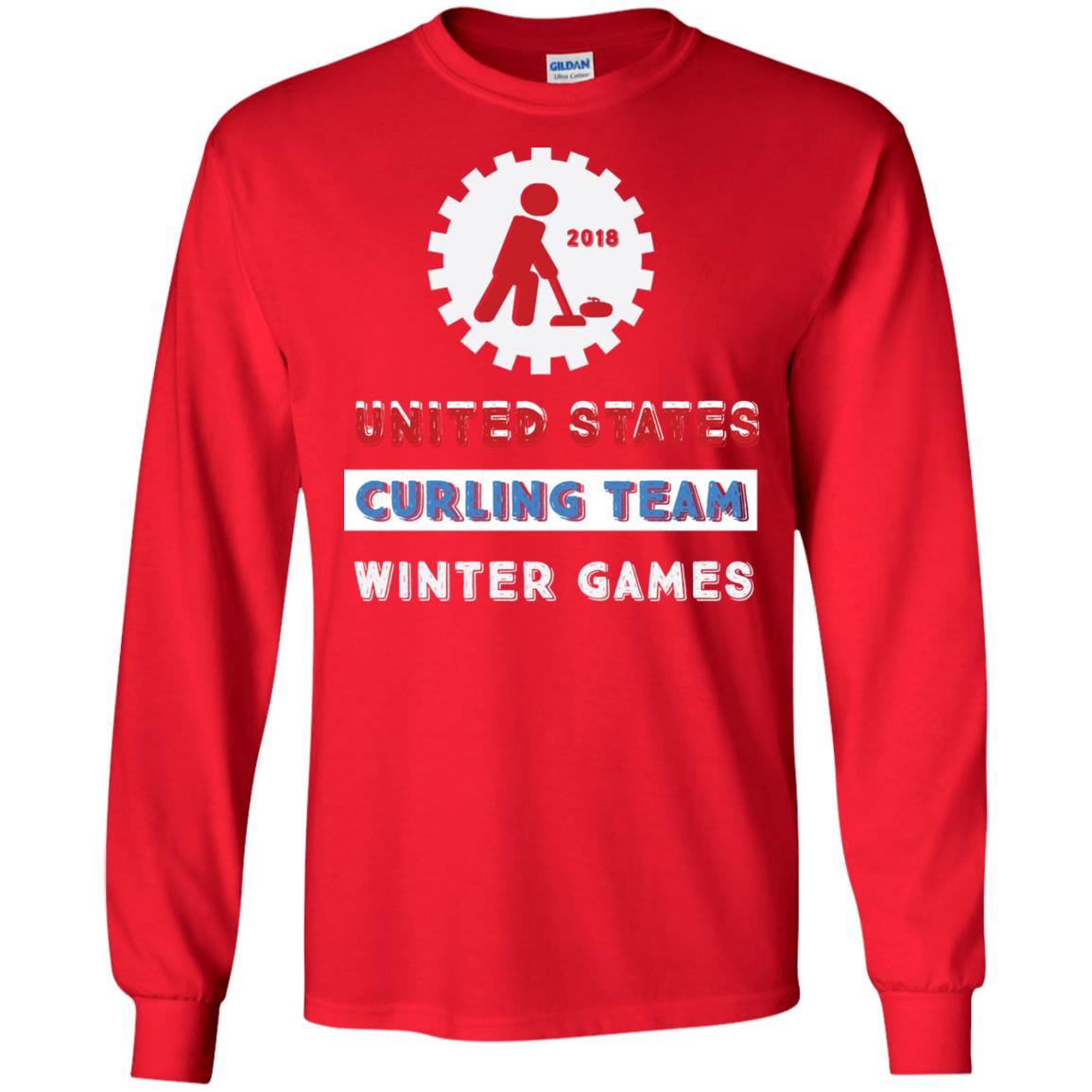 United States Curling Team Winter Games Curling Lover T-shirt Red