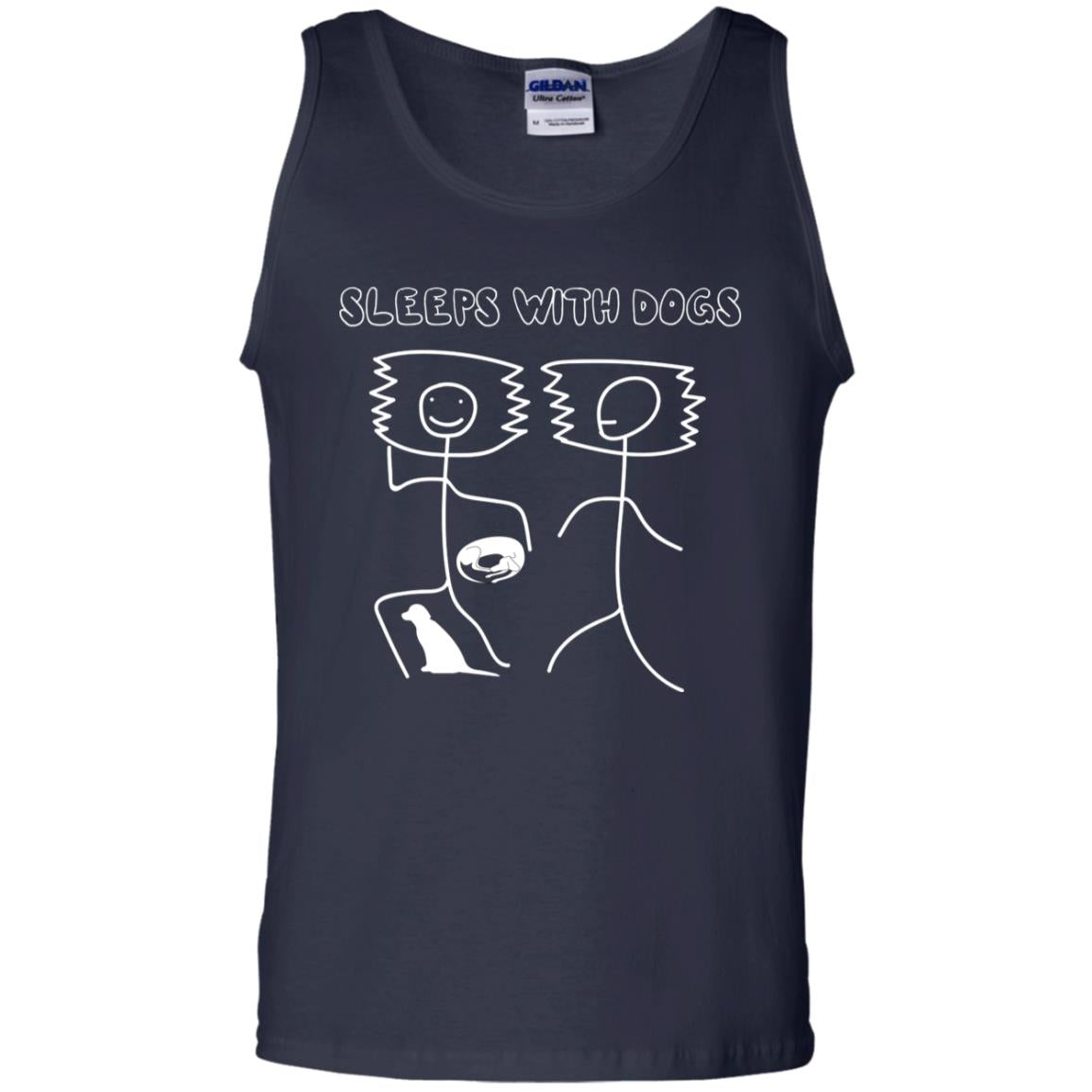 Sleep With Dogs Funny Dog Owner Shirt Navy