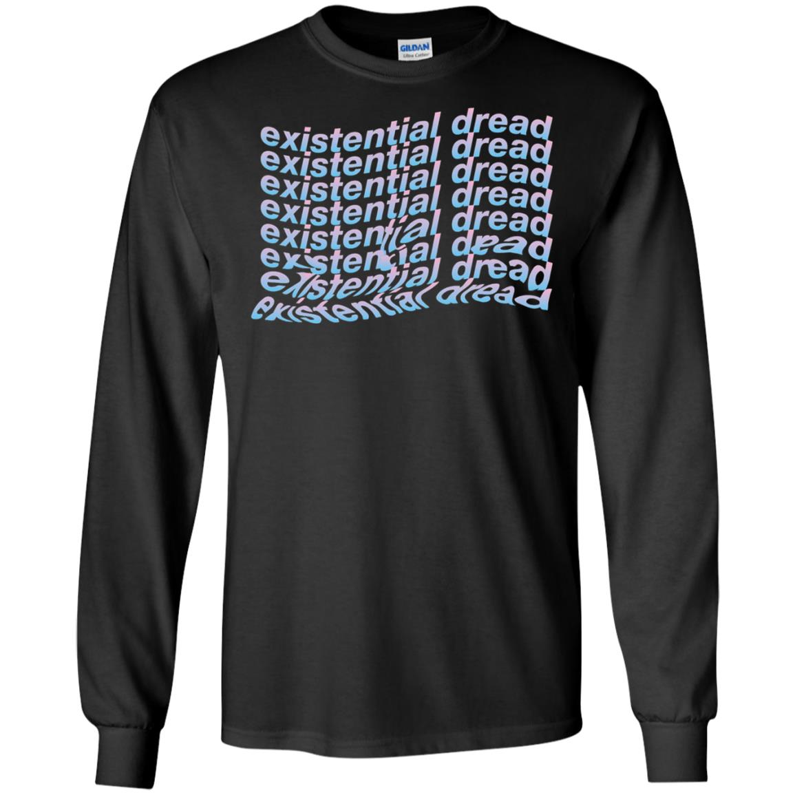 Existential Dread Waves Melting Distortion Aesthetic T-shirt Black