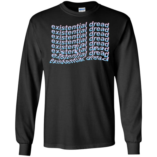 Existential Dread Waves Melting Distortion Aesthetic T-shirt Black