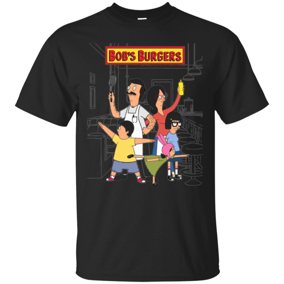 Family Group Hero Pose T-shirt Bob_s Burgers Black