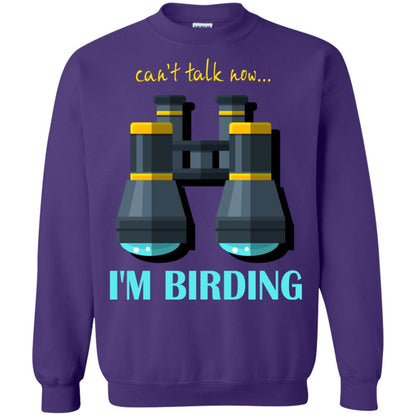 Bird-watching T-shirt Can't Talk Now I'm Birding Purple