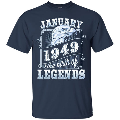 69th Birthday T-shirt January 1949 Birth Of Legend Navy