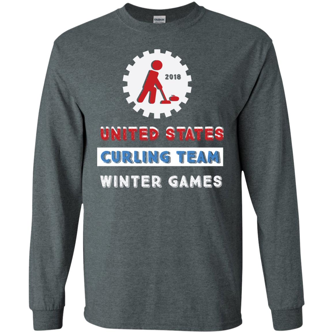 United States Curling Team Winter Games Curling Lover T-shirt Dark Heather