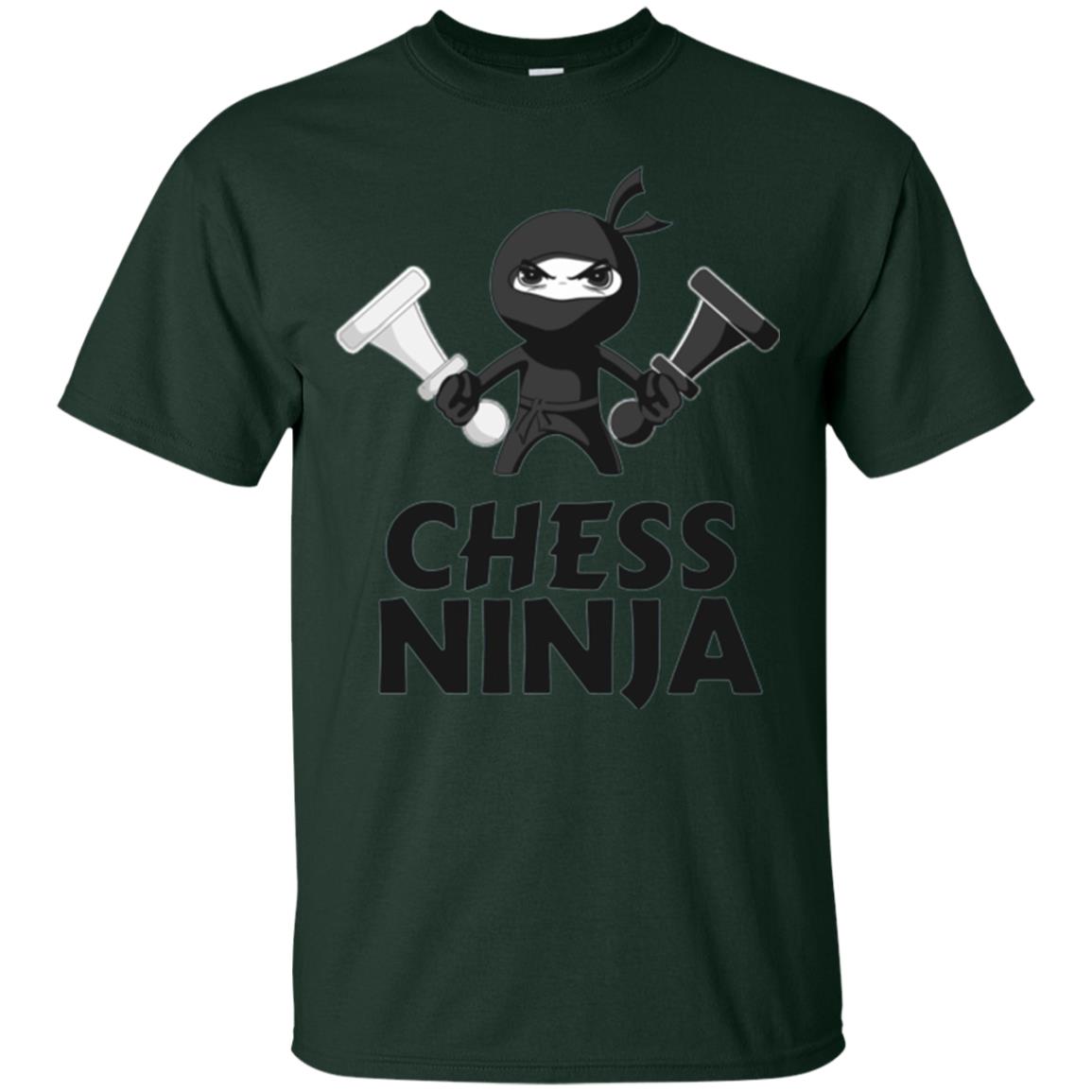 Funny Chess Ninja T-shirt Forest Green